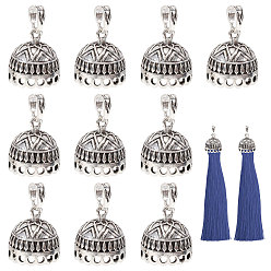 Античное Серебро 10шт. сплавные подвесные крепления, кисточка крышка под залог, античное серебро, 22x20.5 мм