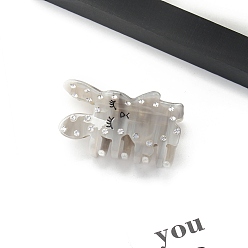 Гейнсборо Заколки для волос с когтями из ацетата целлюлозы кролика, аксессуары для волос со стразами для женщин и девочек, светло-серые, 65x32x47 мм
