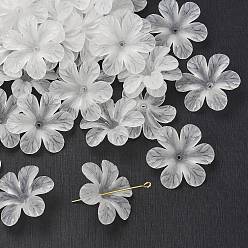 Белый Прозрачные акриловые бусины, матовые, цветок из бисера колпачки, белые, 30x8 мм, отверстие : 1.5~2 мм, Около 314 шт / 500 г