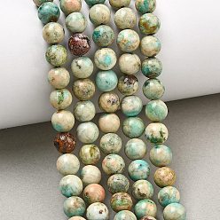 Peruvian Turquoise(Jasper) Бусы натуральная перуанская бирюза (яшма), гладкий круглый, 6~6.5 мм, отверстие : 1 мм, около 61 шт / нитка, 15.35'' (39 см)