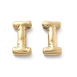 Letter I 304 подвески из нержавеющей стали, реальный 14 k позолоченный, ионное покрытие (ip), шарм-буква, Буква "i", 19.5x11x5 мм, отверстие : 2 мм