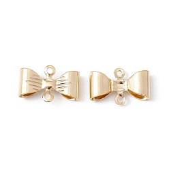 Real 14K Gold Plated Rack Plating Brass Connector Charms, Long-Lasting Plated, Cadmium Free & Lead Free, Bowknot, Real 14K Gold Plated, 7.5x11.5x3mm, Hole: 1mm