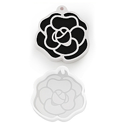 Flower Pendants DIY Silicone Mold, Resin Casting Molds, for UV Resin, Epoxy Resin Craft Making, Flower, 47x45x11.5mm, Hole: 3mm