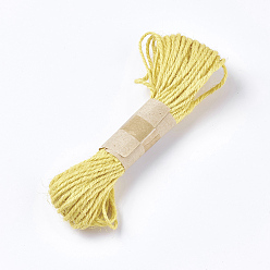 Желтый Джутовый шнур, джутовая струна, джутовый шпагат, для изготовления ювелирных изделий, желтые, 1.5~2 мм, 10 м / пачка