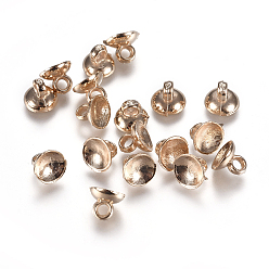 Light Gold Кубок пластиковый кубик жемчужина, за половину пробурено бисера, золотой свет, 7x8 мм, отверстия: 2 мм, штифты: 1.5 мм