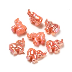 Коралловый УФ-покрытие радужными переливающимися акриловыми бусинами, слон, коралл, 23.5x21x11 мм, отверстие : 3.8 мм