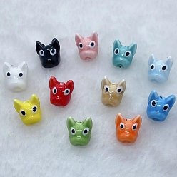(52) Непрозрачная лаванда 10шт. фарфоровые бусины ручной работы, для плетения браслета/ожерелья и украшения сережек, собака, разноцветные, 13x11x11 мм
