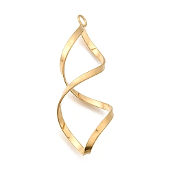 Light Gold Большие сплавочные подвески, золотые, твист, золотой свет, 57x19x16 мм, отверстие : 3.5 мм