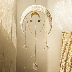 Прозрачный Стеклянный кулон-капля, украшение, подвесные ловцы солнца, луна, прозрачные, 440 мм