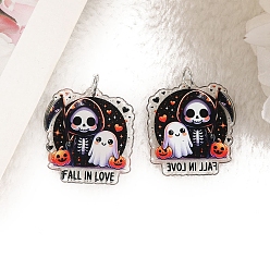 Ghost Хэллоуин акриловые подвески, призрак, 35x31 мм