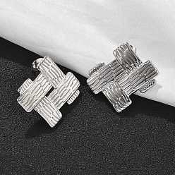 Нержавеющая Сталь Цвет 304 серьги-гвоздики из нержавеющей стали для женщин, тканый, цвет нержавеющей стали, 26.5x28 мм