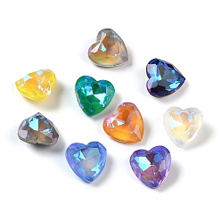 (52) Непрозрачная лаванда Стеклянные стразы кабошоны, вернуть точку, граненые, сердце, разноцветные, 12x12x6 мм