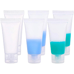 Прозрачный 20 флаконы многоразовые, матовые полиэтиленовые с откидной крышкой, с крышками из полипропилена, прозрачные, 82x39x24 мм, мощность: 20 мл