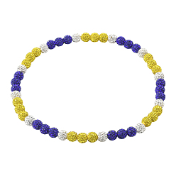 Топаз Опал 1 ожерелья из полимерной глины с круглыми бусинами и стразами, топаз опал, 17.72 дюйм (45 см)