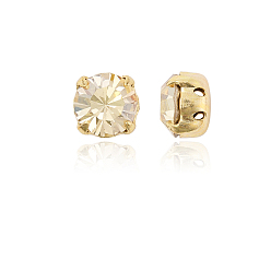00030 239 Blond Flare Preciosa® maxima crystal в пришивной чашке, чешский хрусталь, с настройками латуни, 719 37 081 шатон (круглый), золотые, 00030 239 светлый оттенок, ss 39 (8.15~8.4 мм)