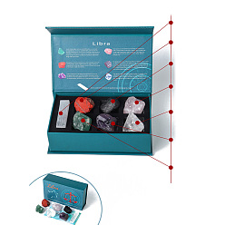 Весы Сырой 12 набор натуральных целебных камней созвездий, Образцы камней чакры Рейки для балансировки энергии, медитационной терапии, Весы, 200x120x60 мм, 7 шт / комплект