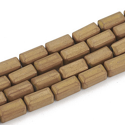 Copper Plated Electroplate Non-magnetic Synthetic Hematite Beads Strands, Matte Style, Cuboid, Copper Plated, 8x4x4mm, Hole: 1mm, about 50pcs/strand, 15.74 inch