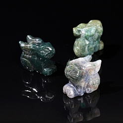 (RRHB277) Кристалл на подкладке из медово-бежевого цвета Естественные индийские украшения дисплей агата, украшение домашнего офиса, кролик, 42 мм