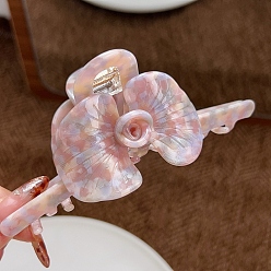 Розовый Заколки для волос с когтями из ацетата целлюлозы (смола), цветок, заколка для волос для женщин и девочек, туманная роза, 130x56 мм