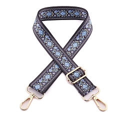 Королевский синий Нейлоновая холщовая сумка с цветочным узором, лямки для сумки, для замены сумочки или сумки через плечо, королевский синий, 75~145x3.8 см