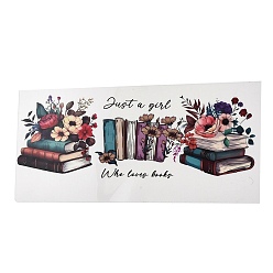 Разноцветный Прозрачная пленка книжная тема натирание переводные наклейки для стеклянных стаканов, Водонепроницаемые наклейки для переноски оберток чашек для поделок из чашек, красочный, 110~120x230~250x0.3 мм