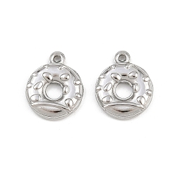 Нержавеющая Сталь Цвет 304 подвески из нержавеющей стали, пончики, цвет нержавеющей стали, 15.5x13x2.5 мм, отверстие : 1.2 мм
