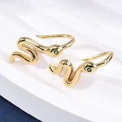 Настоящее золото 18K Серьги-подвески из латуни с микропаве из кубического циркония, без кадмия и без свинца, долговечный, стойки покрытие, реальный 18 k позолоченный, 17.5x7.5x9.5 мм