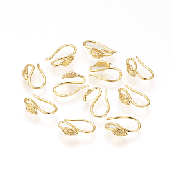 Настоящее золото 18K Латунные крючки для сережек, без никеля , реальный 18 k позолоченный, 12x9x3 мм, 9 датчик