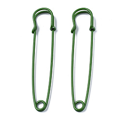 Зеленый Окрашенного распылением булавки железа, для броши делает, килт иглы, зелёные, 75x17x6 мм, отверстие : 4.5 мм, штифты : 1.5 мм