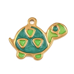 Tortoise 304 из нержавеющей стали шармы эмали, золотые, черепаха, 14x19x1.4 мм, отверстие : 1.5 мм