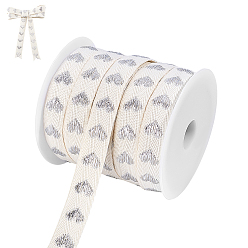 Серебро 25 ярдов хлопковых лент с узором в виде сердечек, с пластиковой катушке, серебряные, 5/8 дюйм (16 мм)