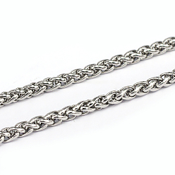 Нержавеющая Сталь Цвет Устойчивые к потускнению 304 цепи из нержавеющей стали для пшеницы, цепочка, несварные, цвет нержавеющей стали, 5x3x1 мм