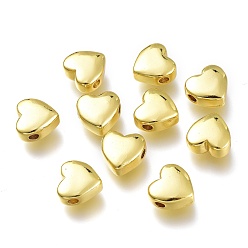 Золотой Латунные бусины, долговечный, сердце, золотые, 10x10x5 мм, отверстие : 2.6 мм