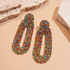 Золотой Серьги-гвоздики из циркония, Овальный с плоским круглым, золотые, 77x30 мм