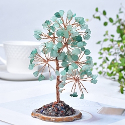 Зеленый Авантюрин Натуральные зеленые чипсы из авантюрина, елочные украшения, с медной проволокой, энергетический камень по фен-шуй, подарок для украшения домашнего рабочего стола, 130~150 мм