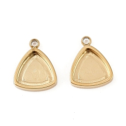 Треугольник 304 Настройки кабошон из нержавеющей стали кулон, ионное покрытие (ip), реальный 18 k позолоченный, треугольные, лоток : 6.5x6.5 мм, 10x8x2 мм, отверстие : 1 мм
