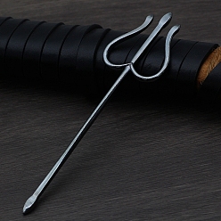 Черный Цвет Металла Легированные Палочки для Волос, аксессуары для волос для женщин и девочек, металлический черный , 130x50 мм