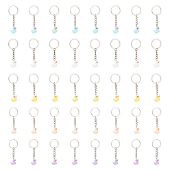 (52) Непрозрачная лаванда 40 шт. 5 цвета брелок с подвеской из мини-утки из смолы, подарки на день рождения для детского душа, разноцветные, 7.4 см, 8 шт / цвет
