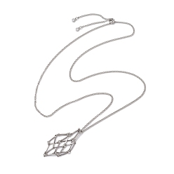 Нержавеющая Сталь Цвет 304 изготовление ожерелья из нержавеющей стали с панцирной цепочкой в виде макраме, цвет нержавеющей стали, 28.11 дюйм (71.4 см)