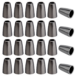 Черный Цвет Металла Сплав мозг заканчивается, Торцевые крышки, конус, металлический черный , 13x8 мм, отверстие : 4 мм, 40 шт / пакет