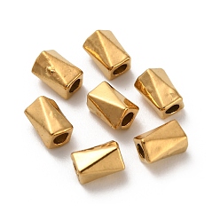 Настоящее золото 18K 304 из нержавеющей стали бусы, кубоид, ионное покрытие (ip), реальный 18 k позолоченный, 4.5x3.5x3 мм, отверстие : 1.4 мм