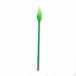 Green Glass Flower Display Decorations, for Home Desktop Decoration, Green, 190x17mm