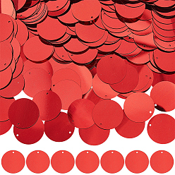 Красный 500шт. подвески из ПВХ-пластика, плоско-круглые, красные, 24.5x0.2 мм, отверстие : 1.4 мм