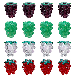 (52) Непрозрачная лаванда 16 шт 4 стили ручной работы бусины лэмпворк, винограды, разноцветные, 14~15x12~13 мм, отверстие : 1.5~1.6 мм, 4 шт / стиль