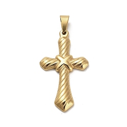 Золотой 304 подвески из нержавеющей стали, крест очарование, ионное покрытие (ip), золотые, 45x25.5x4 мм, отверстие : 9x4.5 мм