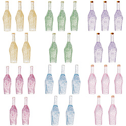 (52) Непрозрачная лаванда 30шт 6 цвета прозрачная смола бутылка кабошоны, граненый кабошон с блестящей пудрой, DIY для чехла для телефона, сережек и аксессуаров для брелков, разноцветные, 41x12.5x12 мм, 5 шт / цвет