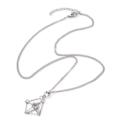 Нержавеющая Сталь Цвет Устойчивый к потускнению 201 мешочек из нержавеющей стали для макраме пустой держатель камней для изготовления подвесок и ожерелий, с 304 цепочками из нержавеющей стали и застежкой-карабином, цвет нержавеющей стали, 17-3/8 дюйм (44 см)