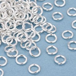 Посеребрённый Покрытие стойки латунными перемычками, открытые кольца прыжок, долговечный, 925 серебро покрытием, 4.5x0.8 мм, 20 датчик, внутренний диаметр: 3 мм