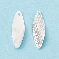 925 Sterling versilbert Messing Anhänger & Charms, cadmiumfrei und bleifrei, Pferdeauge Charme, 925 Sterling versilbert, 17.5x5x1 mm, Bohrung: 1 mm