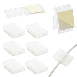 Clear Plastic Cable Management Clips, Self Adhesive Cable Wire Clips, for Printer Ethernet Cable Under Desk Wall Home Office, Rectangle, Clear, 29x18x6.5mm